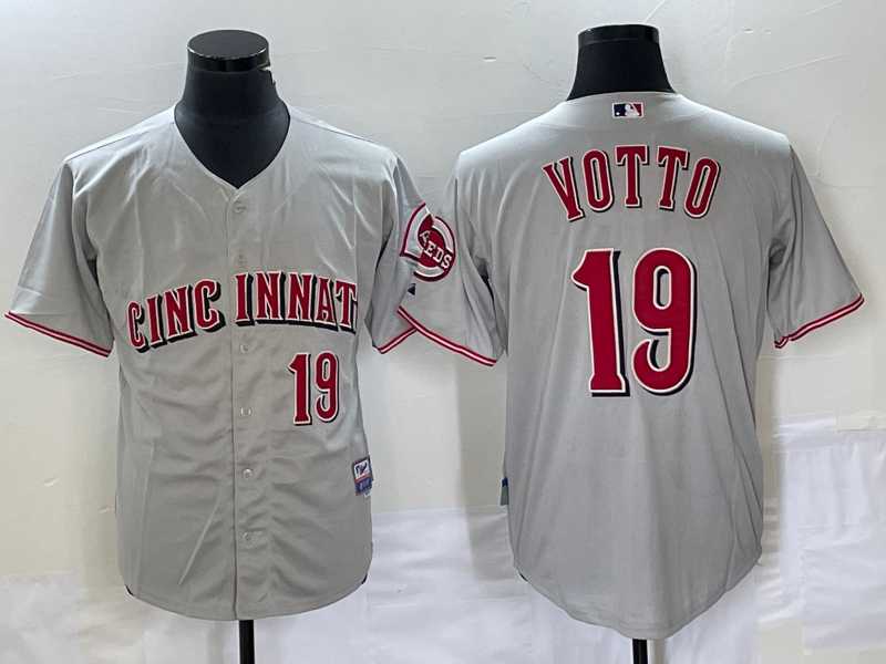 Men's Cincinnati Reds #19 Joey Votto Grey Wool Stitched Throwback Jersey,We sell and wholesale Men's Cincinnati Reds #19 Joey Votto Grey Wool Stitched Throwback Jersey on line form chian!